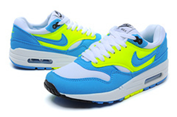 Air Max 87 Nouvelles Chaussures Femmes Blanc Jaune Bleu (2)